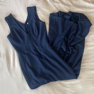 Dress the Population Sandra Plunge Crepe Trumpet Gown